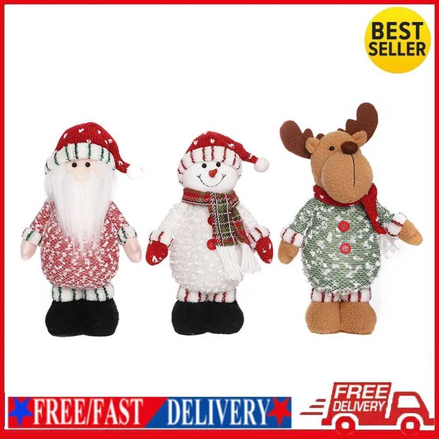 Neujahr Weihnachten Weihnachtsmann Schneemann Puppen LED Figur Ornamente Wohnkultur