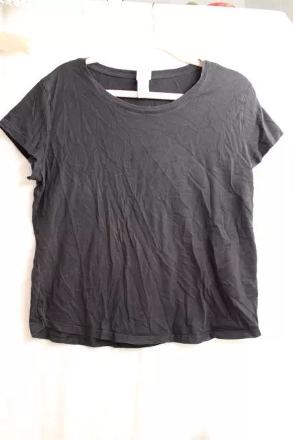 women's H&M XL Black round neck short Sleeve Basic Cotton TShirt