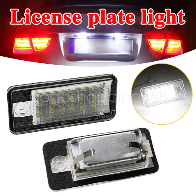 2PCS LED License Number Plate Light Lamp Bright For Audi A3/A4/A6/A8/Q7/RS4/RS6