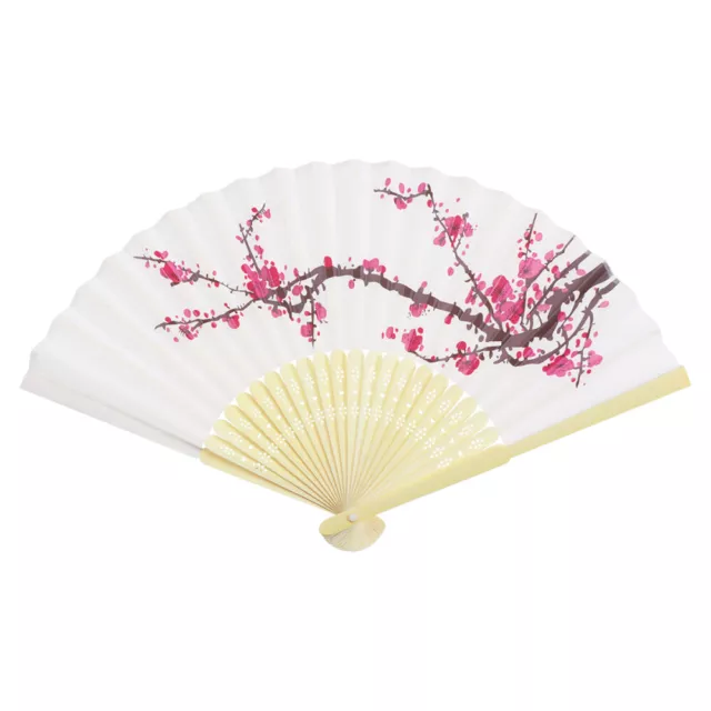 Chinese Style Fan Plum Folding Hand Held Fans Foldable Blossom