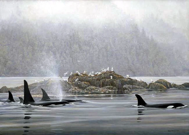 Robert Bateman Orca Procession Canvas Giclee 38x27