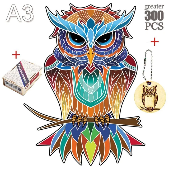 Animal Owl Shape Jigsaw Puzzles Child Birthday DIY Crafts Gifts Educational Game