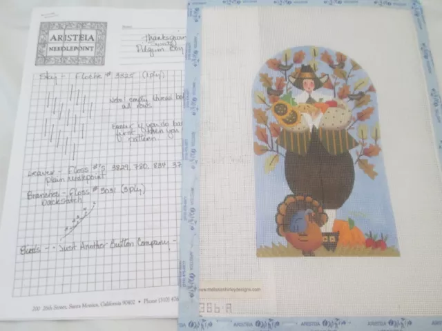 Pilgrim Boy-Melissa Shirley-Handpainted Needlepoint Canvas-Stitch Guide