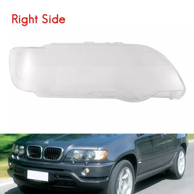 Copertura lenti fari lato destro anteriore chiara per BMW X5 E53 2000-2003
