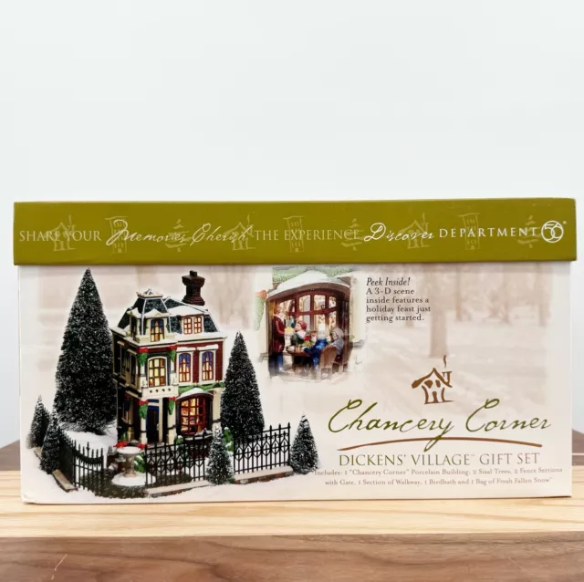 Dept 56 Dickens Village Chancery Corner Gift Set 58352 Complete NOB Retired