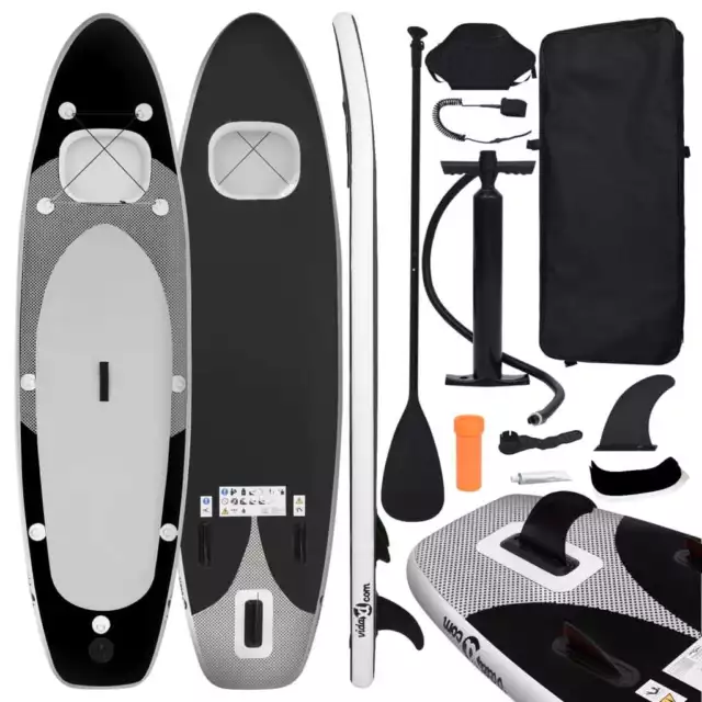 Inflatable Stand Up Paddle Board Set Black 330x76x10 cm