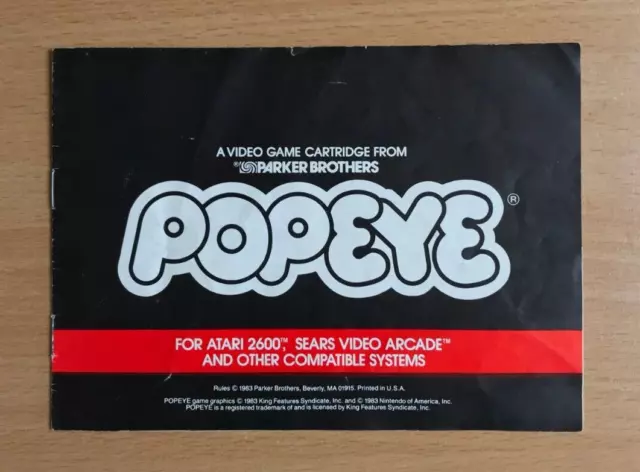 ATARI 2600 - POPEYE - Instruction Manual