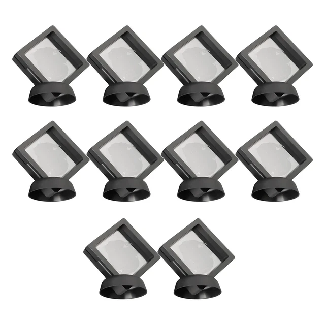 12 Vitrines Flottantes 3D Dalababa - 7x7x2 Cm - Présentoir Bijoux, Médailles, Pièces - Avec Support