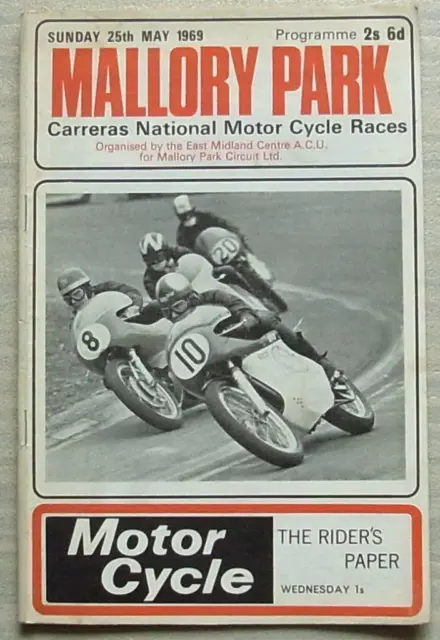 MALLORY PARK 25 May 1969 CARRERAS NATIONAL MOTOR CYCLE RACES Official Programme