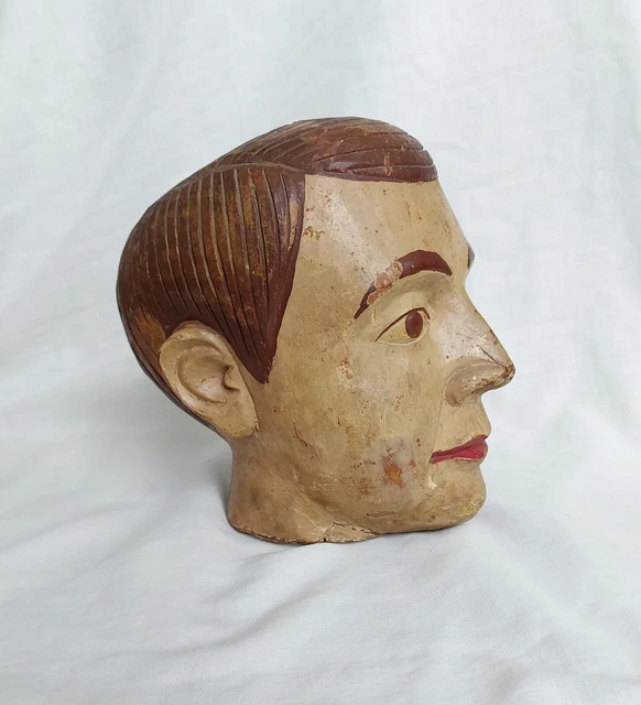 Poupée Ancienne 1900 Tête En Bois Sculptée - Roi - Collection