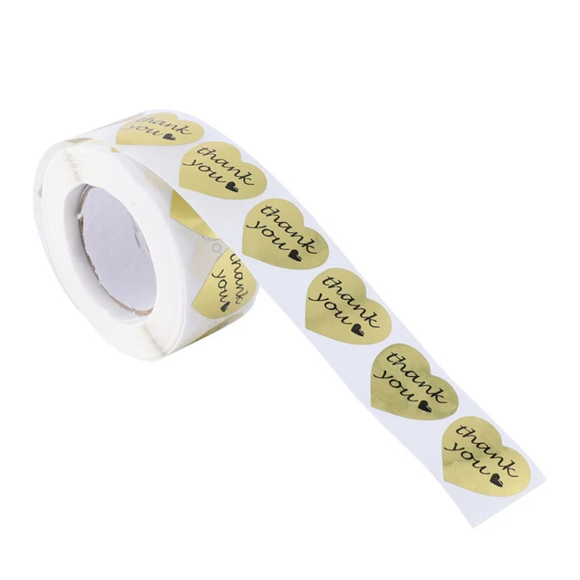 1 roll Dekorative Abdichtung Aufkleber Danke Tags Herz Dicht Siegeletiketten Neu 2