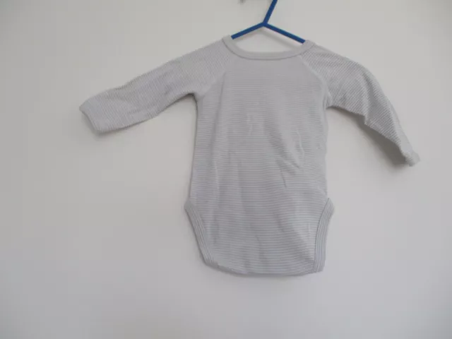 Body 3 mois Petit Bateau à raies gris et blanc manches longues excellent état 3