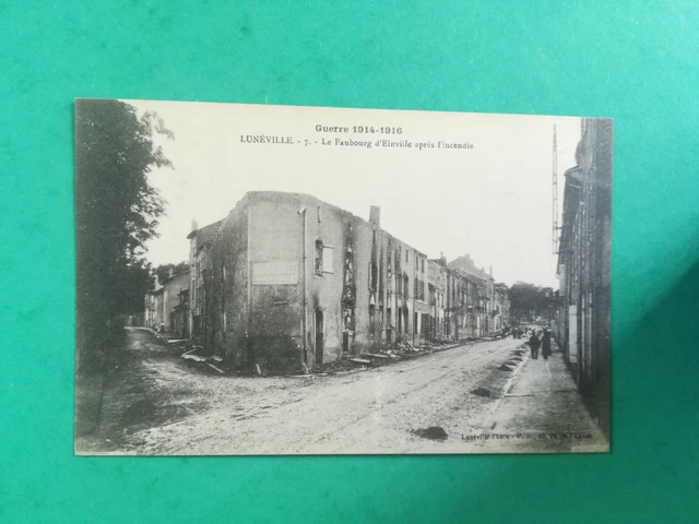 vd163 CPA circa 1918 WW1 - ruin Luneville faubourg d'Einville - animated