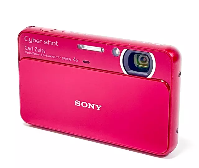 [EXC+5] SONY Cyber-shot DSC-T110 Digital Camera 16.1MP Red 4x zoom w/ 4GB Japan
