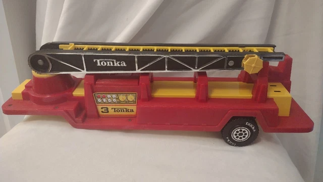 Vintage Tonka No.3 Fire Engine Ladder Truck trailer 1978 vgc