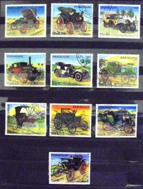 Briefmarkensatz Oldtimer Paraguay 1983