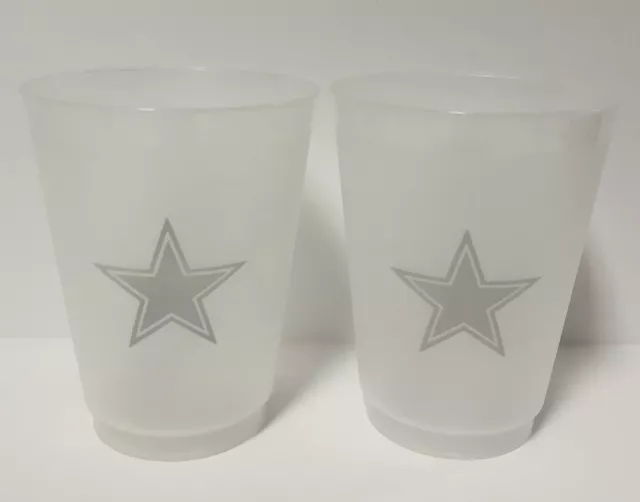 NFL Dallas Cowboys Football Plastic Drinking Cups Set Of 2 Souvenir Collectible!