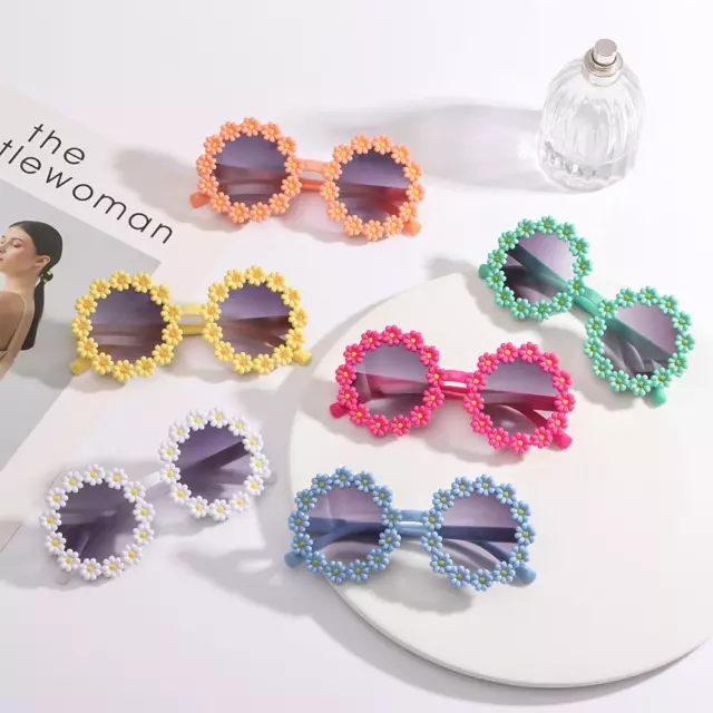 Disco Festival Flower Sun Glasses Kids Daisy Sunglasses Round Frame Shades