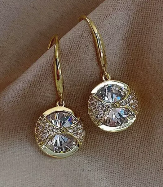 Schöne goldgefüllte große Kristallreifen Ohrringe aus Swarovski Kristallen