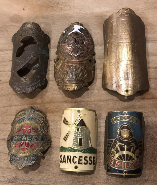 Lot De 3 Plaques De Vélo Anciennes - Émaillées Ou Métal - Vintage Cyclisme