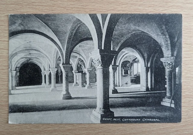 Canterbury Kathedral Krypta Vintage Postkarte Kent Unpsoted (Jg Charlton)