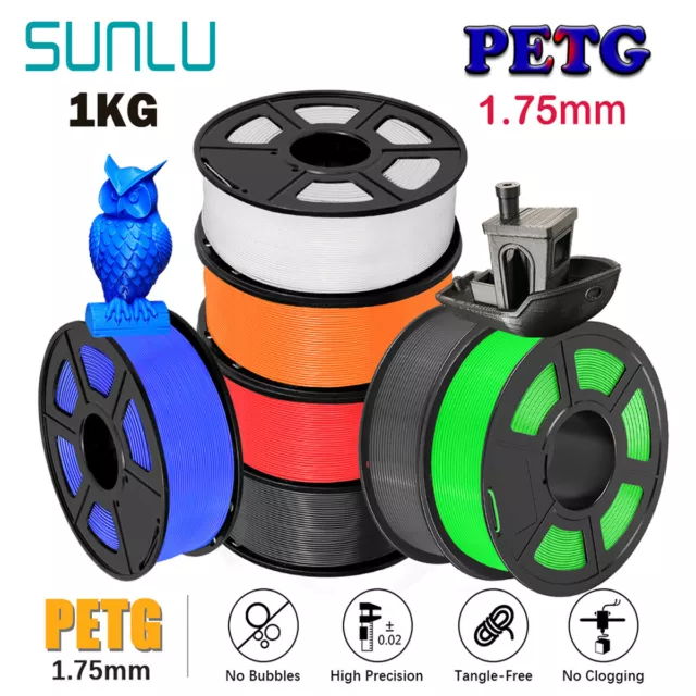 FILAMENTO STAMPANTE 3D SUNLU PETG 1,75 mm PETG 1 KG/ROTOLO +/-0,02 mm  multicolore senza nodo EUR 14,92 - PicClick IT