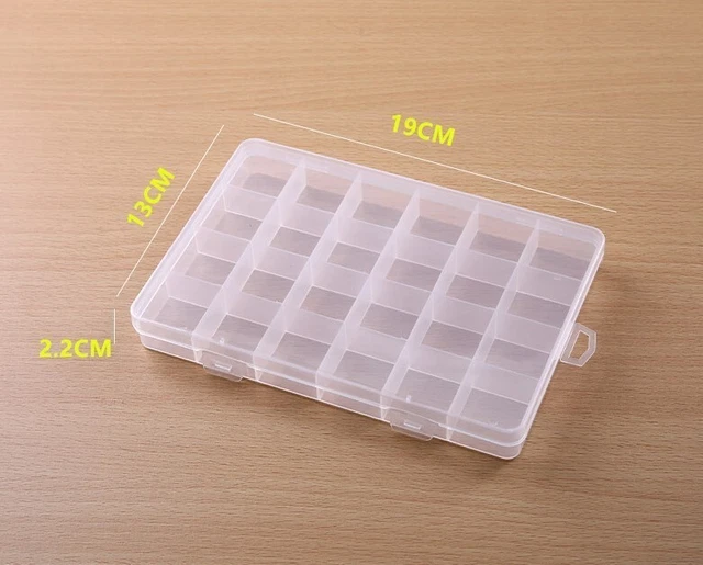 Boîte en plastique PP efficace 24 grilles pour bijoux et composants électroniq
