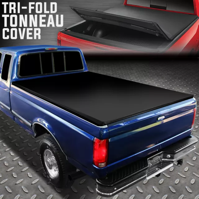 For 73-98 Ford F150 F250 6.5 Ft Short Bed Soft Top Tri-Fold Trunk Tonneau Cover