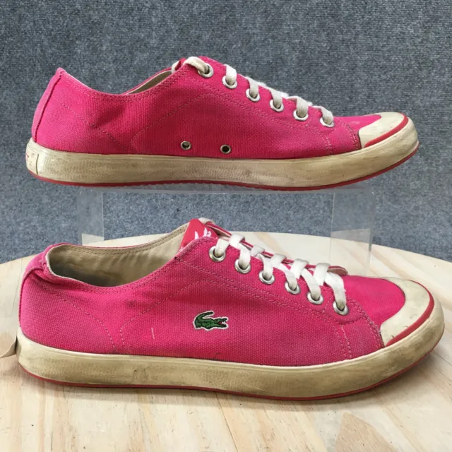 Lacoste Shoes Womens 11 Sneakers Pink Canvas Lace Up Low Top Comfort 11CAW0715