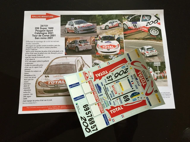 DECALS 1/43 REF 0334 Peugeot 206 Wrc Jean Joseph Rallye Espagne
