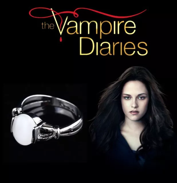 The Vampire Diaries Bella Swan, Elena Gilbert Silver Plated Opal Daylight Ring