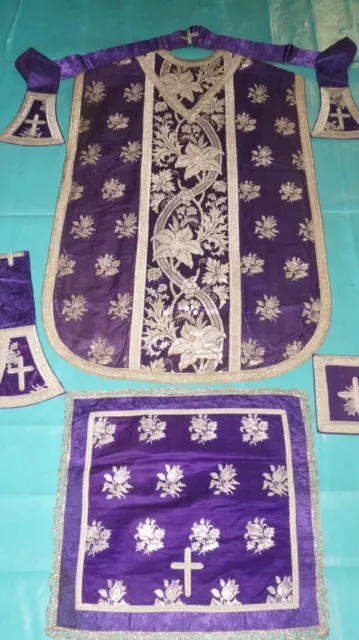 Kasel, mit Stola Kelchvelum Manipel Palla, Messgewand Chasuble Casula Pianeta