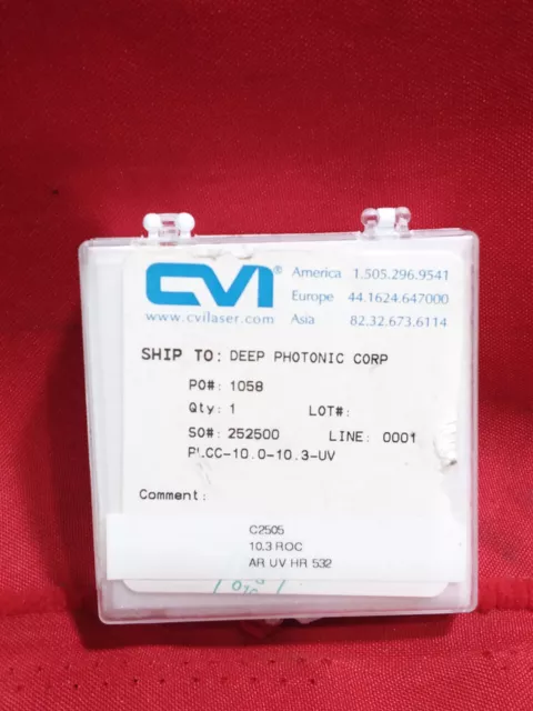 CVI Laser Grade Fused Silica Plano-Concave Lens- PLCC-10. 0-10. 3-UV