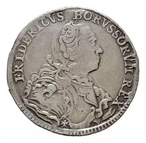 MGS BRANDENBURG-PREUSSEN Friedrich II. 1/4 Taler 1751 B Kl. Hksp., Sehr schön