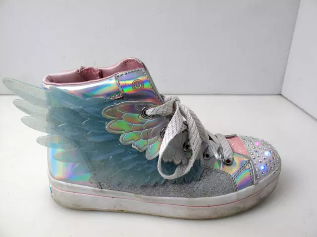 Twinkle Toes by Skechers Sz 3 Girls Unicorn Wings Silver Light-Up Shoes JJ Twinkle Toes by Skechers Sz 3 Girls Unicorn Wings Silver Light-Up Shoes JJ