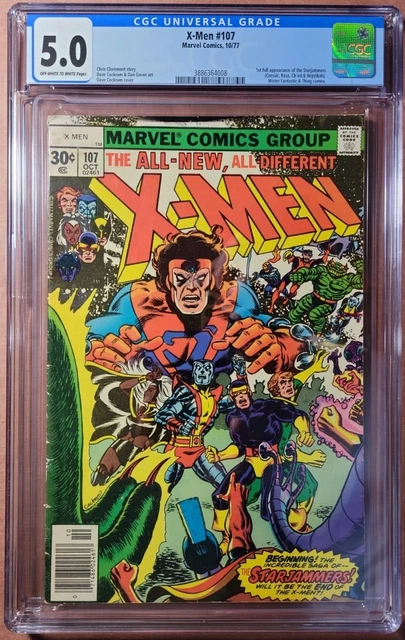 UNCANNY X-MEN #107 (1977 Marvel Comics) CGC 5.0 OWW 1st Full STARJAMMERS
