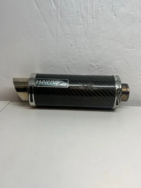 Hawk Racing 51mm Carbon Fibre GP Exhaust Silencer Muffler End Can