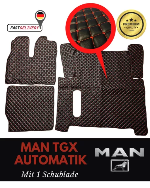 LKW Fußmatten passend für MAN TGX 2017-2020 mit 1 Schublade und schmale Konsole