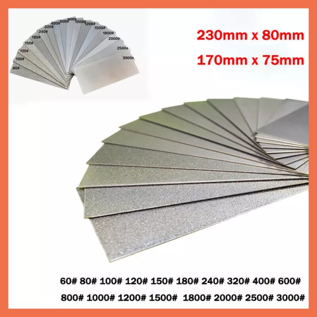 80 - 3000 Grit Diamond Sharpening Polishing Plate Stones Whetstone Knife Tools