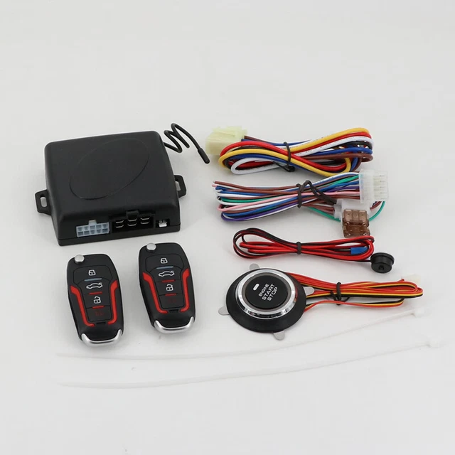 US 12V Car Keyless Entry Engine Start Alarm Push Button Remote Starter Stop Keys