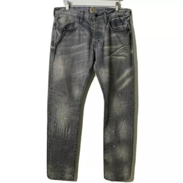 NEW PRPS DEMON JAPAN 32(34) x 32 Distressed GREY Wash Jeans SAMPLE