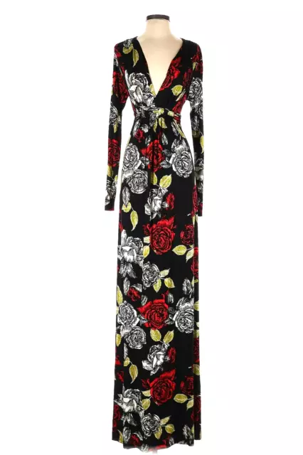 NWT Rachel Pally Long Sleeve Caftan Maxi in Rosa Floral V-neck Jersey Dress S