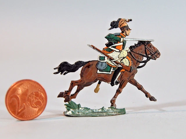 2 ANCIENS SOLDATS DE PLOMB PEINTS CAVALIER GUERRE WW1 CBG MIGNOT LUCOTE 6,5 CM