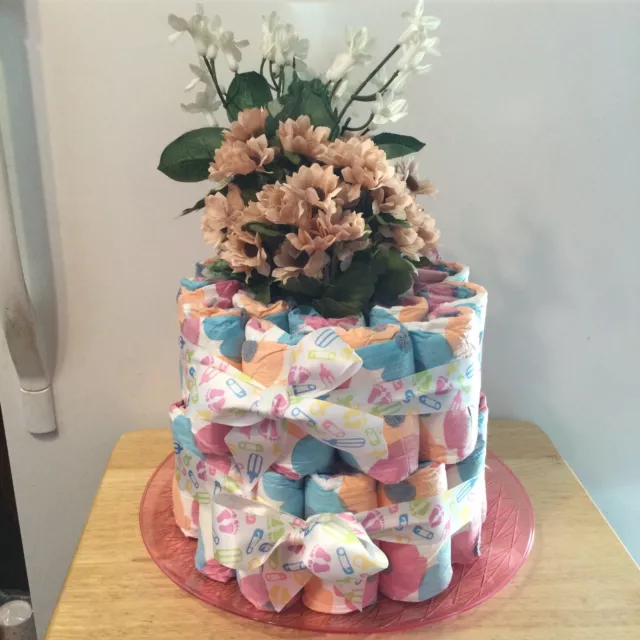 Baby Shower Gift Girl Diaper Cake Poppy Design