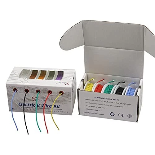 Striveday™ 28 AWG Flexible Silicone Wire Wire 28 Gauge Tinned Copper Hook Up ...