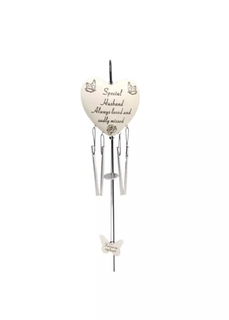 Special Grandad Heart Wind Chime Graveside Garden Memorial Tribute