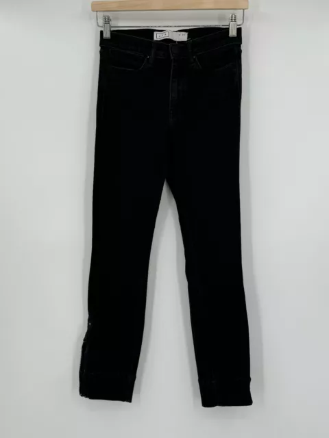 AYR Womens Black Denim Cotton Blend Stretch The Zippy Skinny Jeans Sz 25