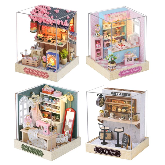 DIY MINIATURE DOLLHOUSE Kit With Furniture Mini Dollhouse Model Kit for