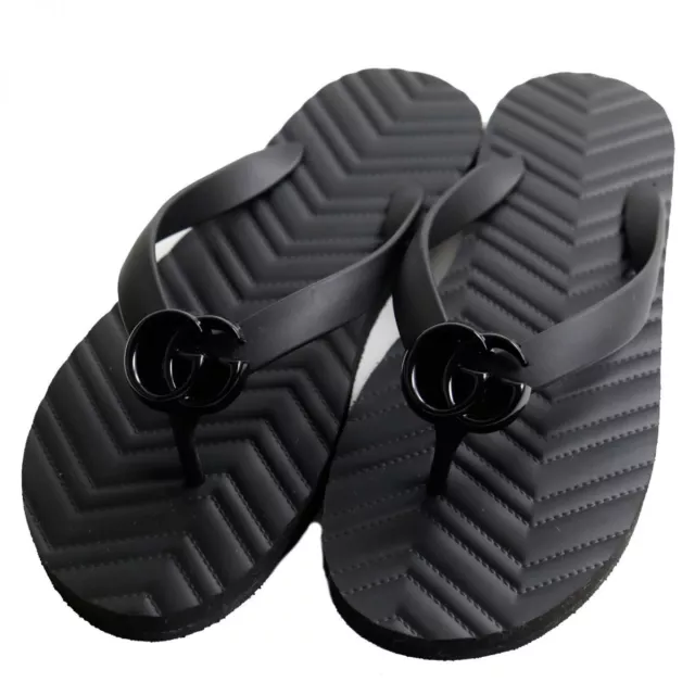 GUCCI 659229 GG Marmont Chevron Rubber Sandals/Flip Flops/Thong Sandals ...