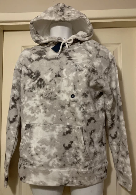 MEN S HOLLISTER GREY Tie Dye Pull Over Hoodie Sweater Small